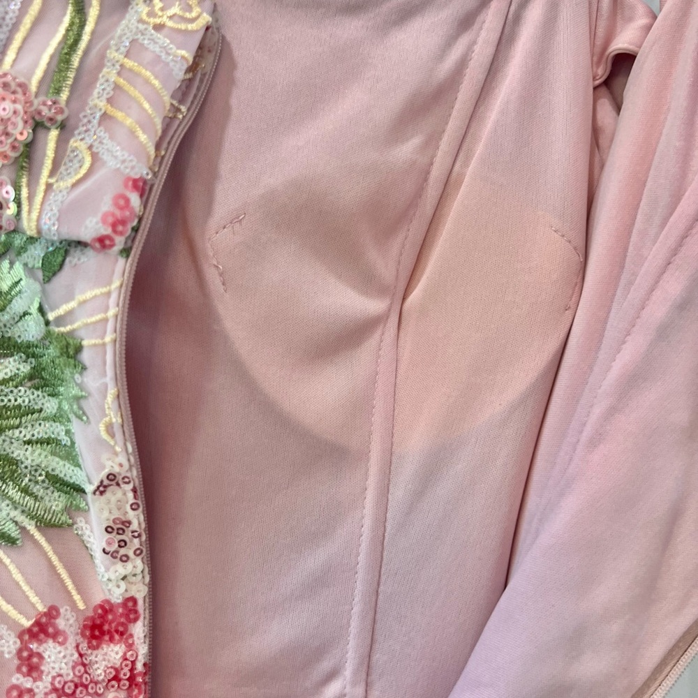 Xscape Blush and Green Floral Maxi Dress - Picture 10 of 13